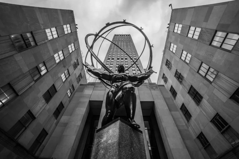 new York, USA - Circa March 2016 - the statue of atlas at the rockefeller center