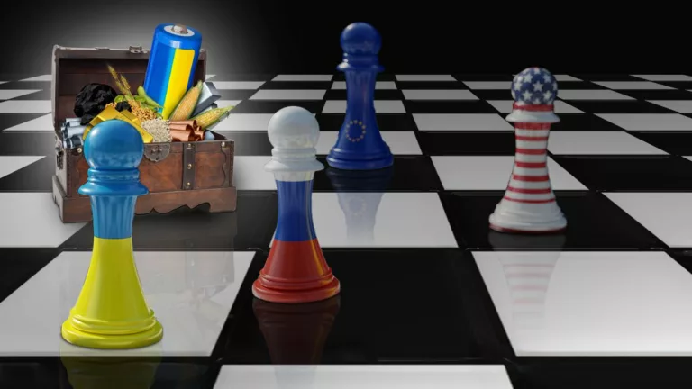 Schachbrett Ukraine und ihre Ressourcen