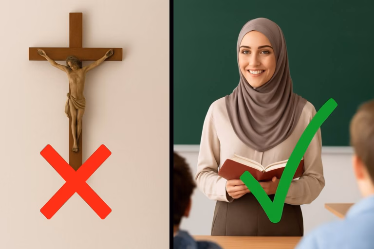 Kruzifix nein – Kopftuch ja
