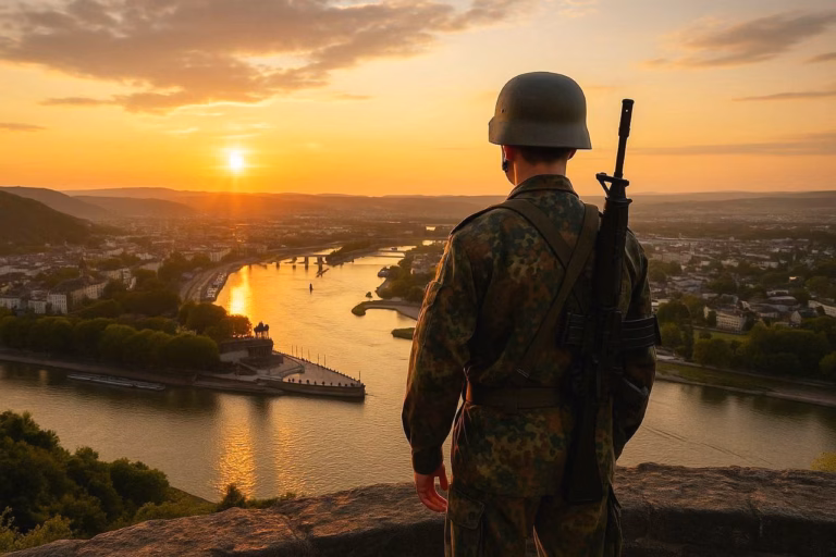 Soldat im Sonnenuntergang