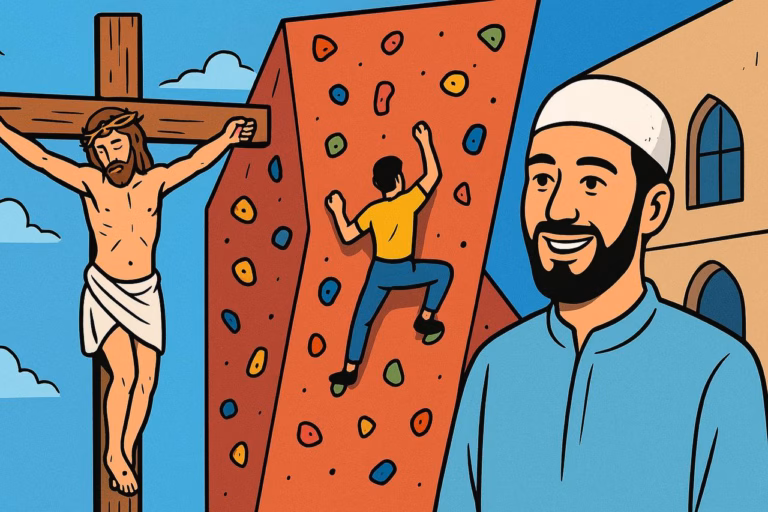 Kletterwand statt Kreuz