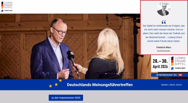 Merz macht Werbung für die Firma seines Kulturstaatsministers