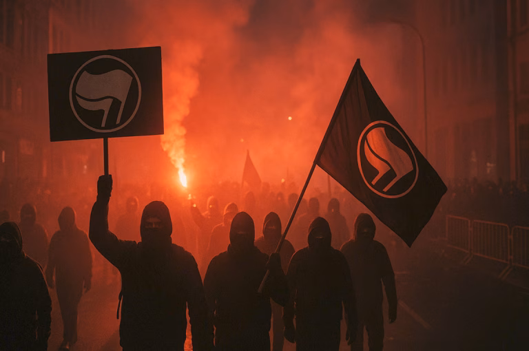 Stadt im Griff der Vermummten