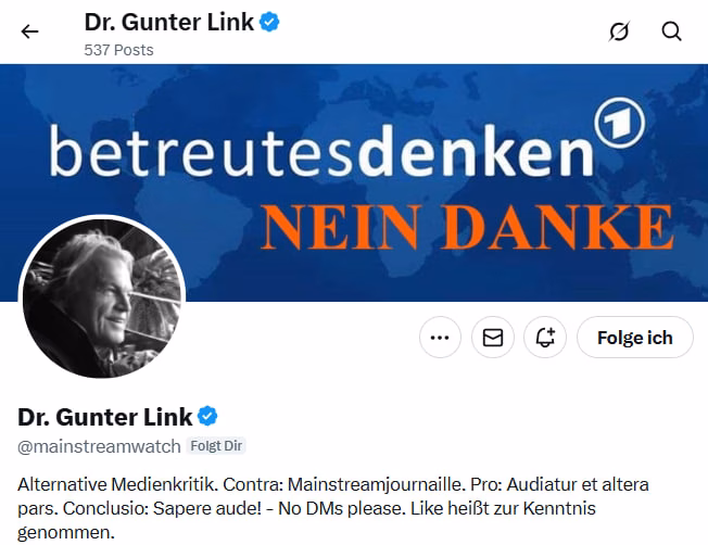 Mainstreamwatch auf 𝕏