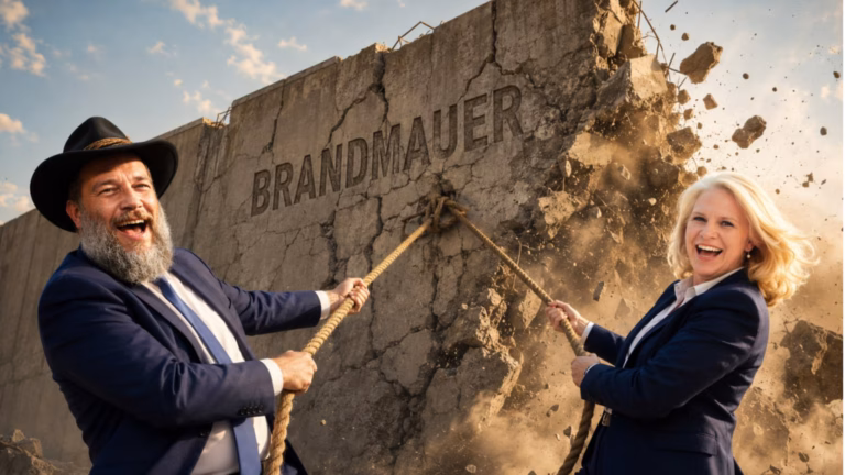 Die Brandmauer wird eingerissen